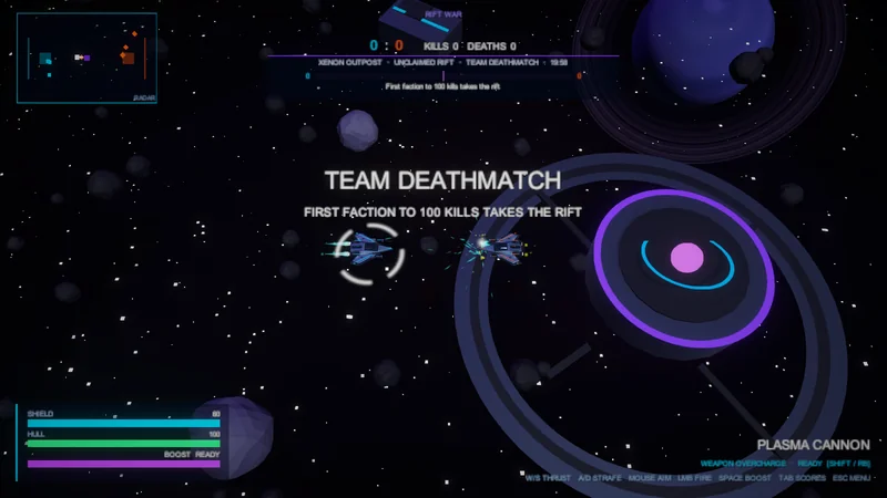 Two ships fighting beside the central orbital station