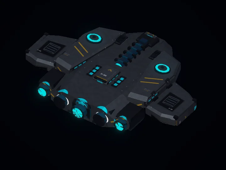 Broad siege Dreadnought with armored shoulders, a central reactor cage, and five stern thrusters